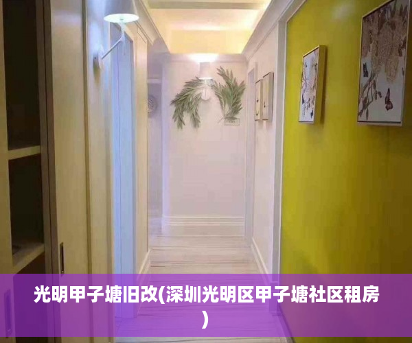 光明甲子塘旧改(深圳光明区甲子塘社区租房)