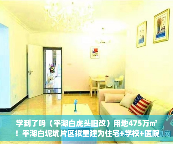 学到了吗（平湖白虎头旧改）用地475万㎡！平湖白坭坑片区拟重建为住宅+学校+医院｜深圳楼市早7条，平湖大街旧改，