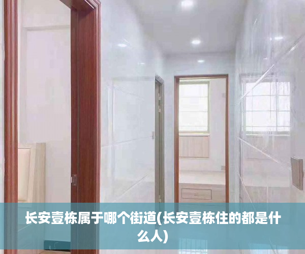 长安壹栋属于哪个街道(长安壹栋住的都是什么人)