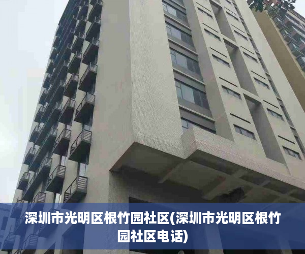 深圳市光明区根竹园社区(深圳市光明区根竹园社区电话)
