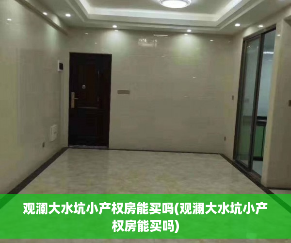 观澜大水坑小产权房能买吗(观澜大水坑小产权房能买吗)