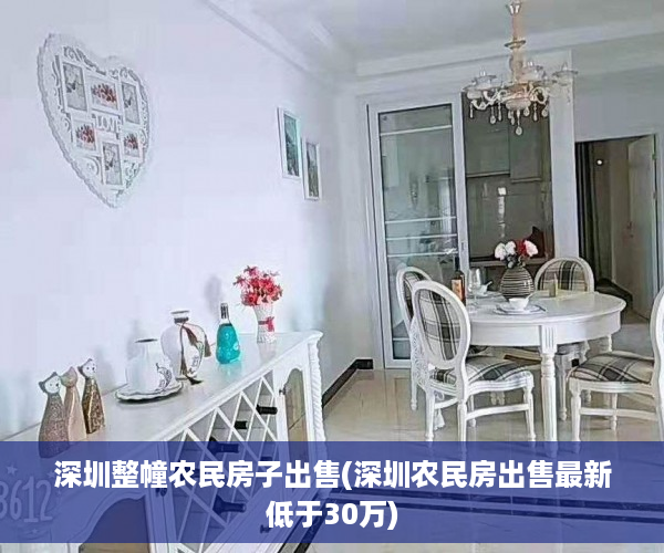 深圳整幢农民房子出售(深圳农民房出售最新低于30万)