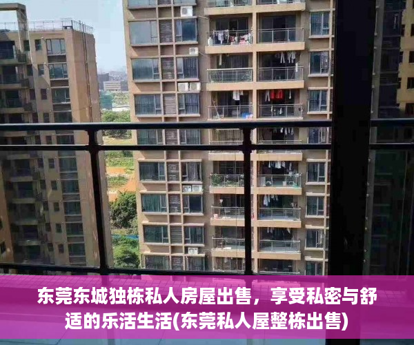 东莞东城独栋私人房屋出售，享受私密与舒适的乐活生活(东莞私人屋整栋出售)