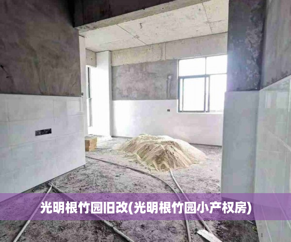 光明根竹园旧改(光明根竹园小产权房)