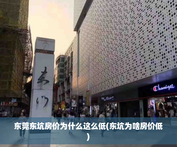 东莞东坑房价为什么这么低(东坑为啥房价低)