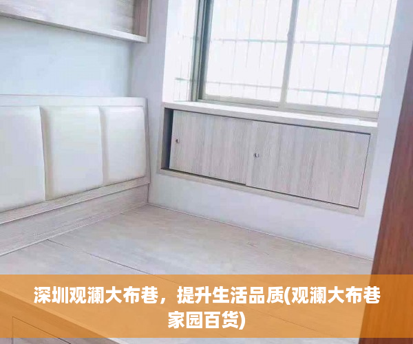 深圳观澜大布巷，提升生活品质(观澜大布巷家园百货)