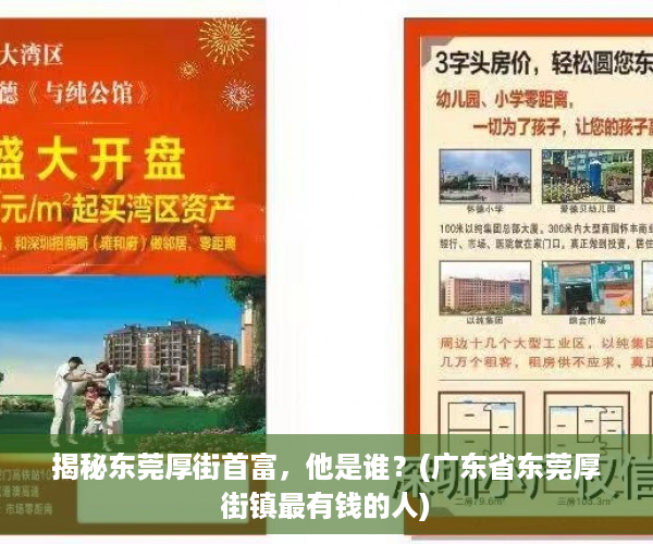 揭秘东莞厚街首富，他是谁？(广东省东莞厚街镇最有钱的人)