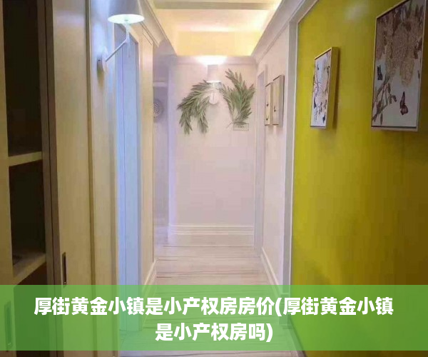 厚街黄金小镇是小产权房房价(厚街黄金小镇是小产权房吗)