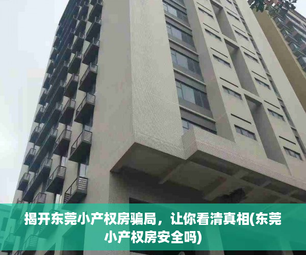 揭开东莞小产权房骗局，让你看清真相(东莞小产权房安全吗)