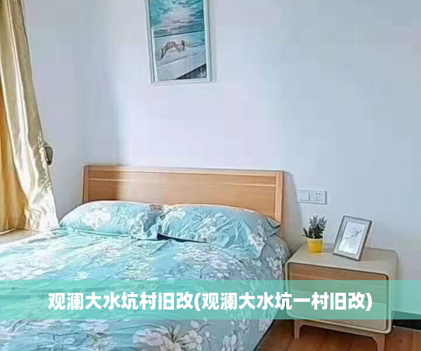 观澜大水坑村旧改(观澜大水坑一村旧改)
