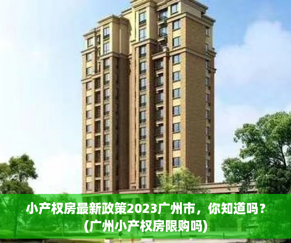 小产权房最新政策2023广州市，你知道吗？(广州小产权房限购吗)