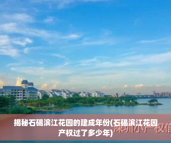 揭秘石碣滨江花园的建成年份(石碣滨江花园产权过了多少年)