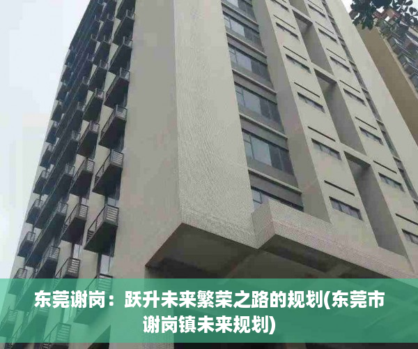 东莞谢岗：跃升未来繁荣之路的规划(东莞市谢岗镇未来规划)