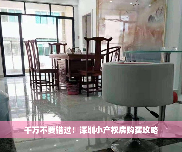 千万不要错过！深圳小产权房购买攻略
