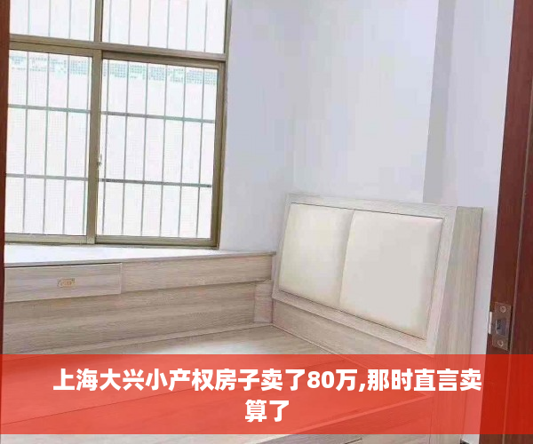 上海大兴小产权房子卖了80万,那时直言卖算了