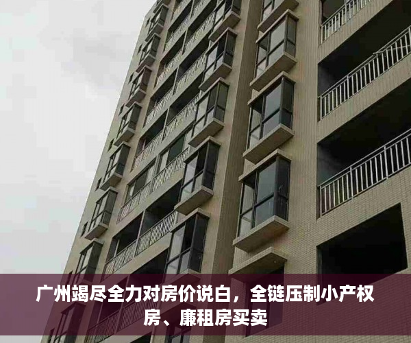 广州竭尽全力对房价说白，全链压制小产权房、廉租房买卖