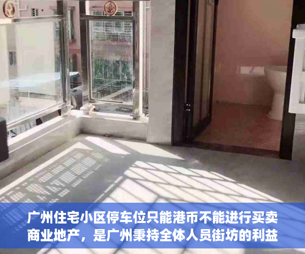广州住宅小区停车位只能港币不能进行买卖商业地产，是广州秉持全体人员街坊的利益，制定的惠农政策