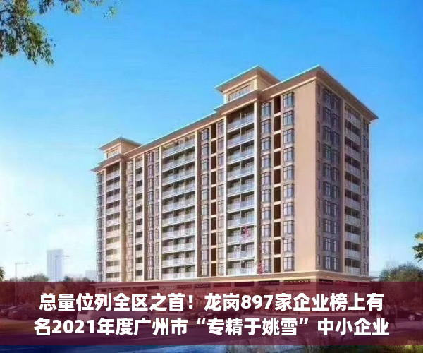 总量位列全区之首！龙岗897家企业榜上有名2021年度广州市“专精于姚雪”中小企业成员名单