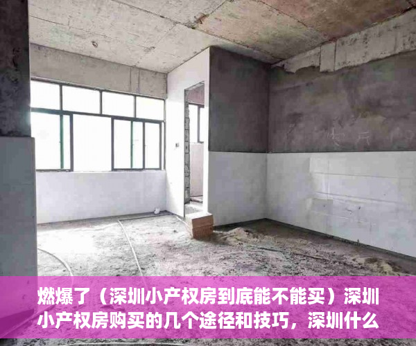 燃爆了（深圳小产权房到底能不能买）深圳小产权房购买的几个途径和技巧，深圳什么样的小产权房可以买，