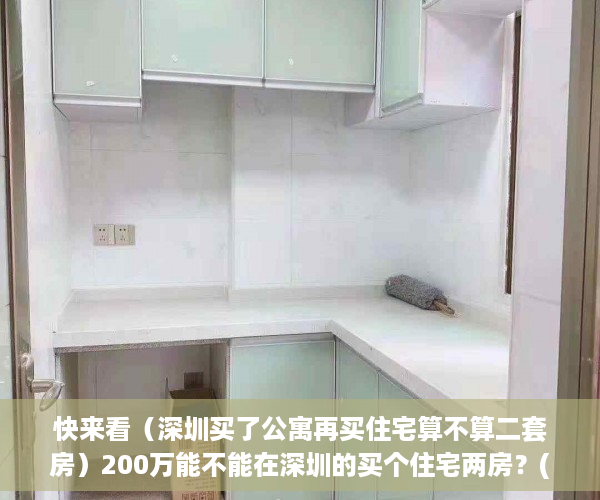 快来看（深圳买了公寓再买住宅算不算二套房）200万能不能在深圳的买个住宅两房？(首套拒绝公寓，永不考虑小产权)？，深圳买公寓要求，