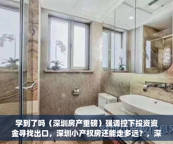 学到了吗（深圳房产重磅）强调控下投资资金寻找出口，深圳小产权房还能走多远？，深圳房价洼地，