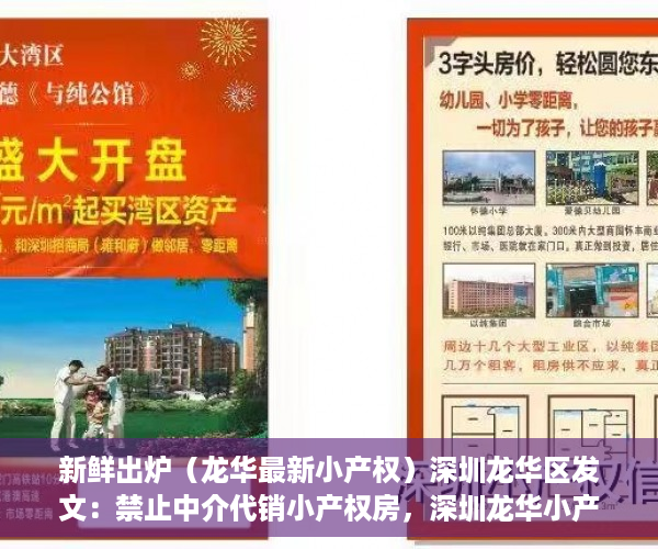 新鲜出炉（龙华最新小产权）深圳龙华区发文：禁止中介代销小产权房，深圳龙华小产权新楼盘，