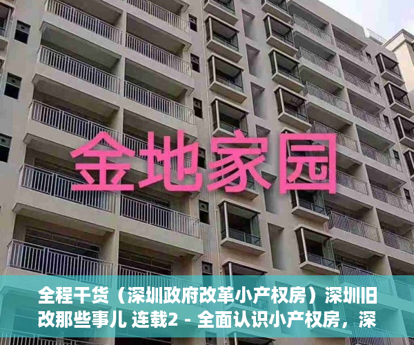全程干货（深圳政府改革小产权房）深圳旧改那些事儿 连载2 - 全面认识小产权房，深圳小产权房旧改能补偿吗，