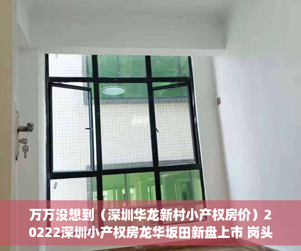 万万没想到（深圳华龙新村小产权房价）20222深圳小产权房龙华坂田新盘上市 岗头壹号，深圳龙华小产权房2019新盘房价，
