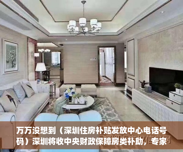 万万没想到（深圳住房补贴发放中心电话号码）深圳将收中央财政保障房类补助，专家：增加保障类住房比开征房地产税更为切实，深圳住房补贴发放中心电话是多少，