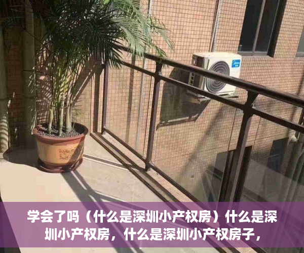 学会了吗（什么是深圳小产权房）什么是深圳小产权房，什么是深圳小产权房子，