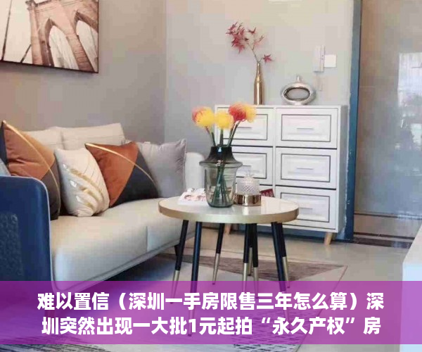 难以置信（深圳一手房限售三年怎么算）深圳突然出现一大批1元起拍“永久产权”房，但不能办房本不能过户，深圳二手房有限制吗，