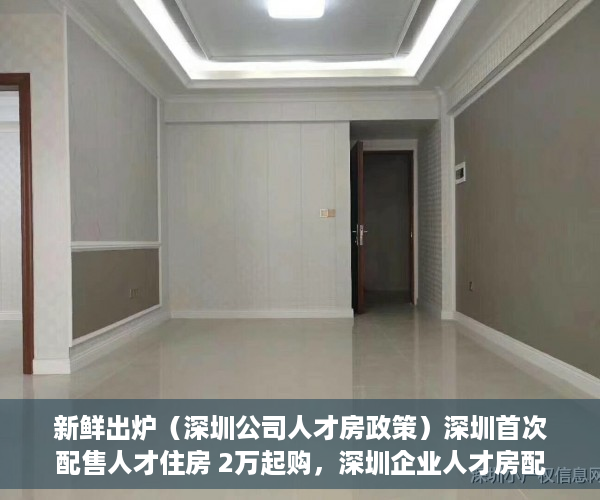 新鲜出炉（深圳公司人才房政策）深圳首次配售人才住房 2万起购，深圳企业人才房配售条件要求，