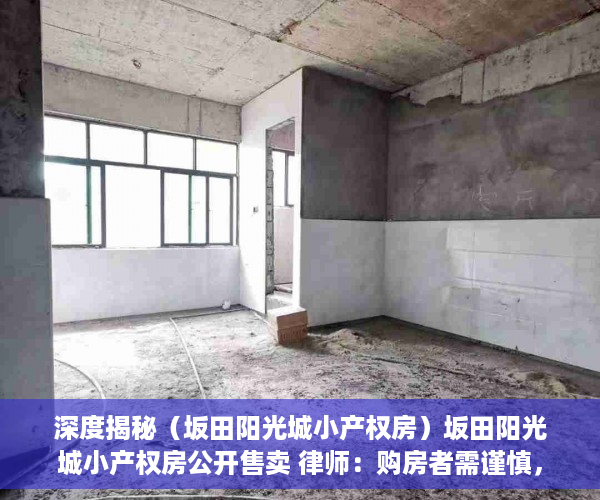 深度揭秘（坂田阳光城小产权房）坂田阳光城小产权房公开售卖 律师：购房者需谨慎，板田阳光城小产权，